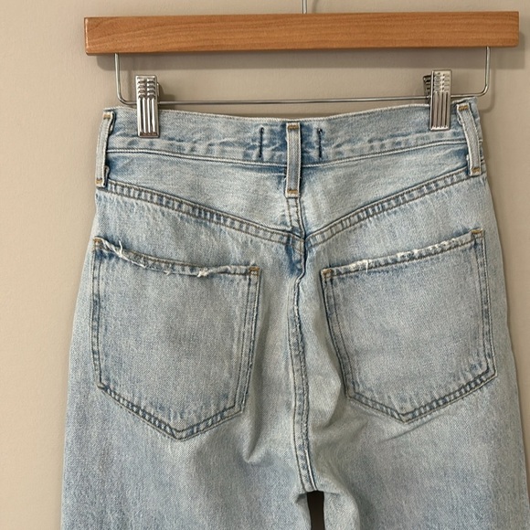 Agolde Riley High Rise Straight Crop in Blitz Button Fly Light Wash Sz 24 - Picture 9 of 16